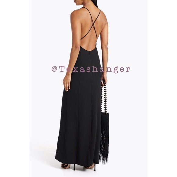 NWT Nicholas the Label Kasha Elletra Crepe Maxi Dress Size 6 Black - Picture 2 of 11